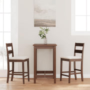 vidaXL Barkrukken met kussens 2 st massief hout rubber bruin