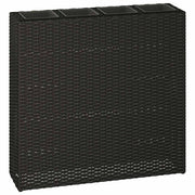 vidaXL Plantenbak verhoogd met 4 potten poly rattan zwart
