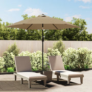 vidaXL Parasol met metalen paal 300 cm taupe