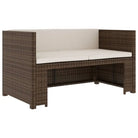 5-delige poly rattan loungeset met stalen frame inclusief levering - Bruin - Tuinsets