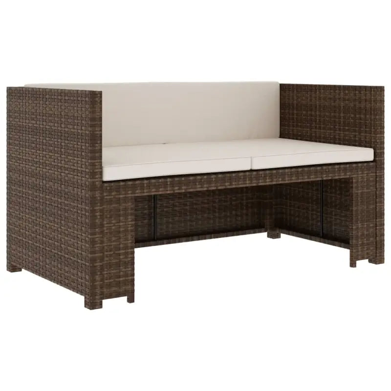 5-delige poly rattan loungeset met stalen frame inclusief levering - Bruin - Tuinsets