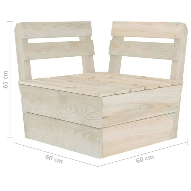 6-delige tuinset van geïmpregneerd vurenhout met tafel en hocker - Tuinsets