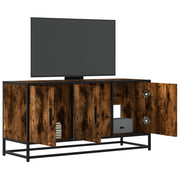 vidaXL Tv-meubel 100x35x50 cm bewerkt hout metaal gerookt eikenkleurig