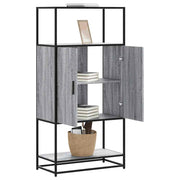 vidaXL Hoge kast 68x35x139cm bewerkt hout en metaal grijs sonoma eiken