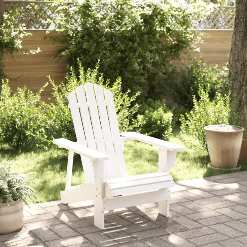 Adirondack stoel van massief vurenhout voor stijl en comfort buiten - Wit / 1 - Tuinstoelen