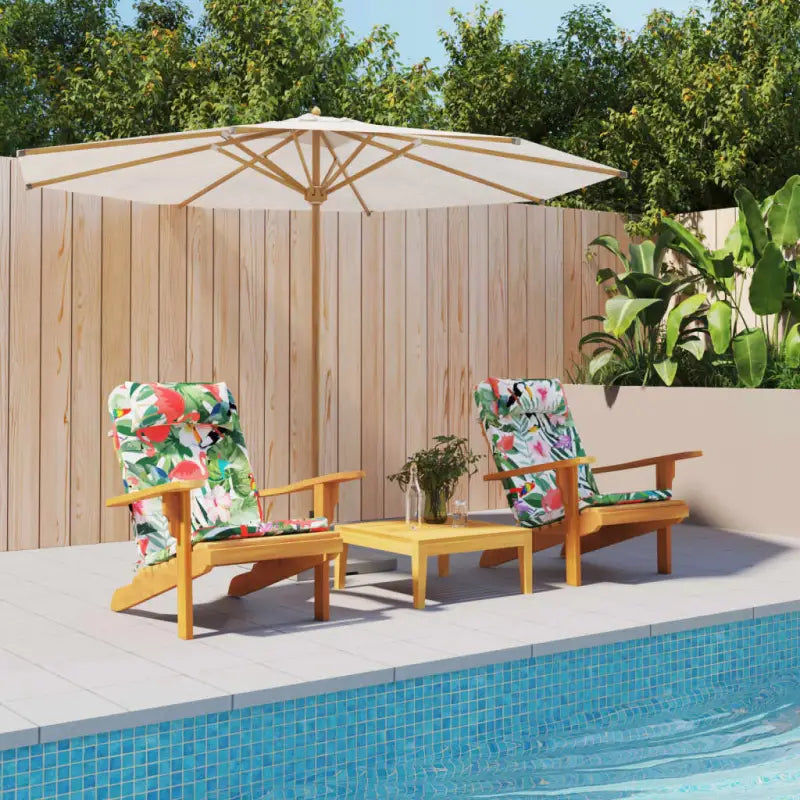 Adirondack stoelkussens in oxford stof voor een frisse uitstraling - Groen en roze / 2 - Stoelkussens