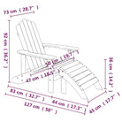 Adirondack Tuinstoel met voetenbank en tafel voor tuin en terras - Tuinstoelen