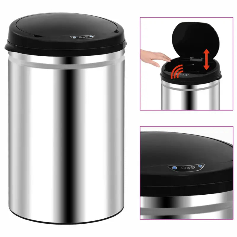 Afvalbak met automatische sensor en 40 liter capaciteit - Zilver / 30 l / 1 - Prullenbakken
