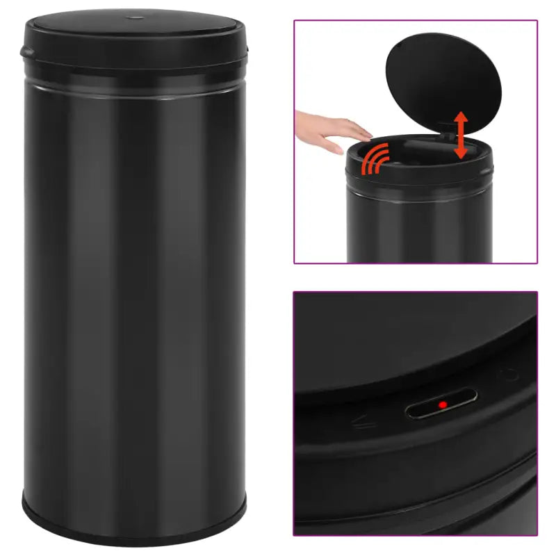 Afvalbak met automatische sensor en 40 liter capaciteit - Zwart / 80 l / 1 - Prullenbakken