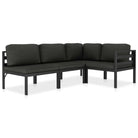 Aluminium loungeset voor stijlvolle en comfortabele tuin ontspanning - 2x hoek + 2x midden - Tuinsets