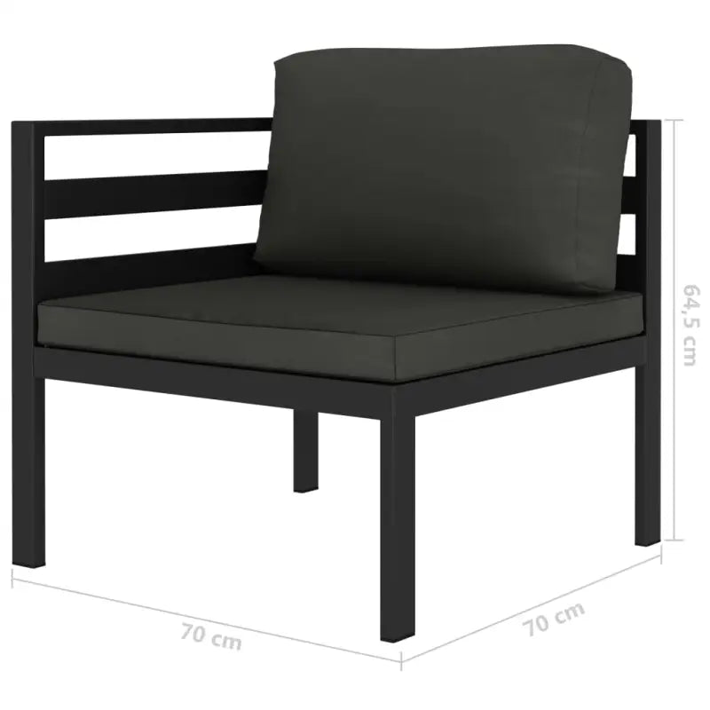 Aluminium loungeset voor stijlvolle en comfortabele tuin ontspanning - 2x hoek + 2x midden - Tuinsets