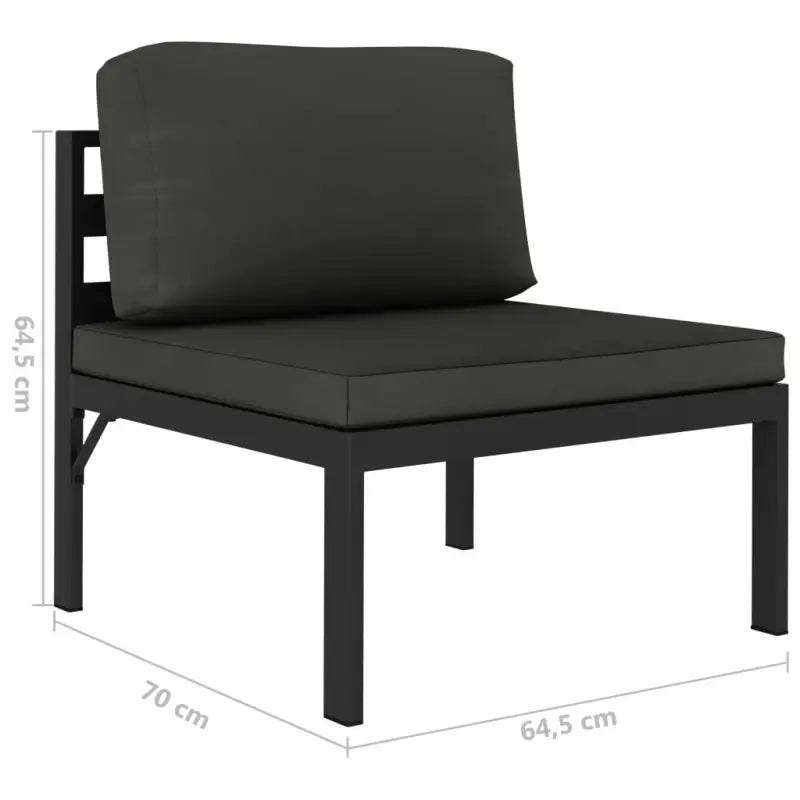 Aluminium loungeset voor stijlvolle en comfortabele tuin ontspanning - 2x hoek + 2x midden - Tuinsets