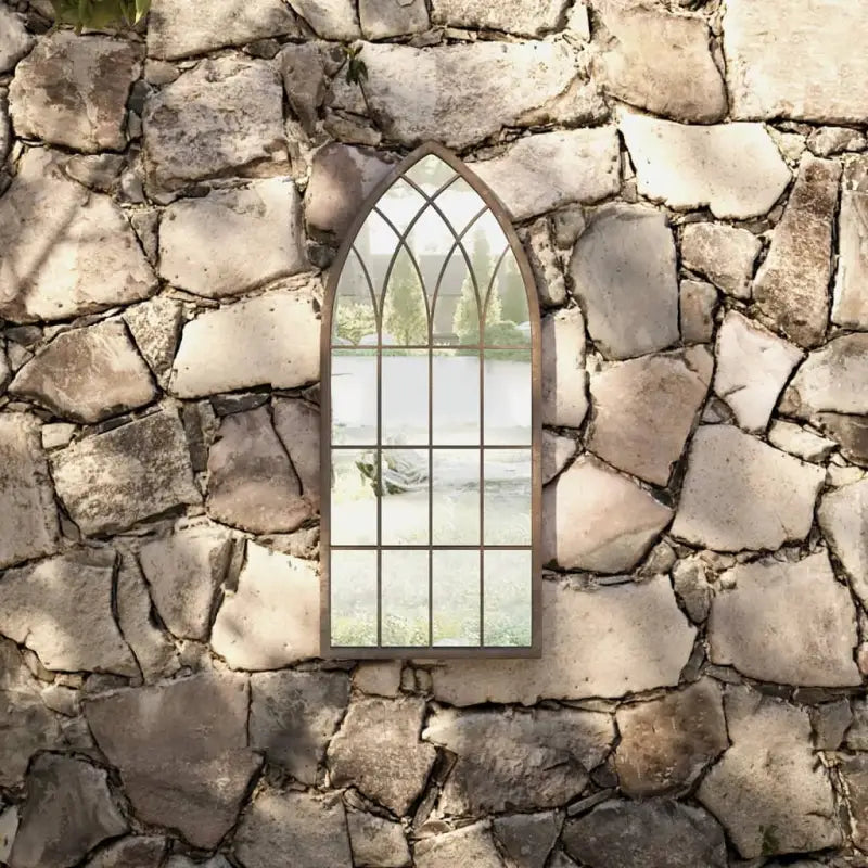 Antieke buitenspiegel van ijzer met roestlook - Zand / 70 x 30 cm / 1 - Spiegels