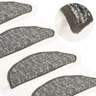 Antislip Tapijtrammat voor Trapbescherming - Antraciet / 65 x 25 cm / 15 - Trapmatten