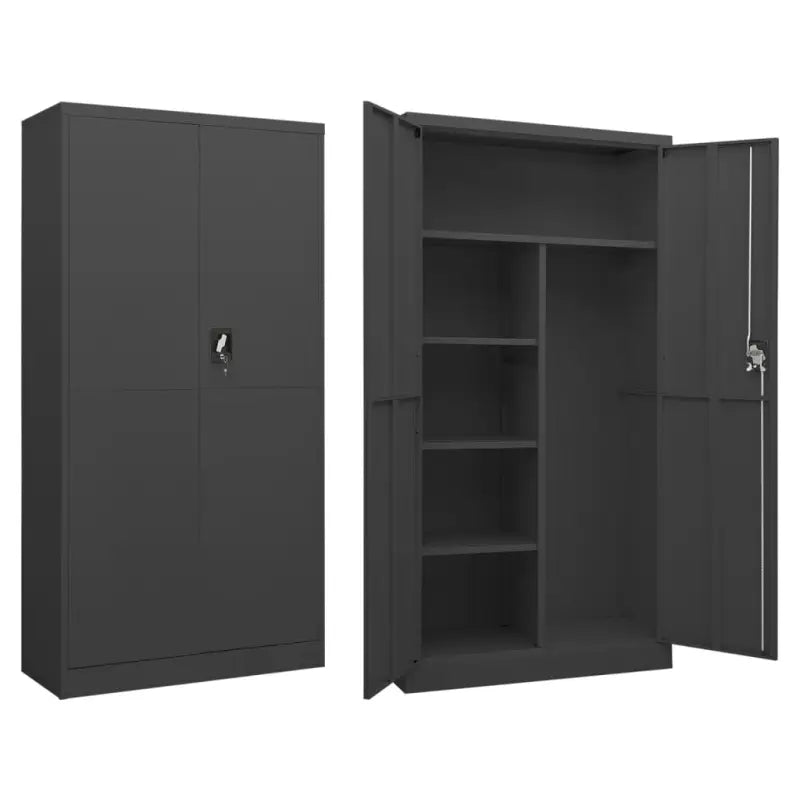 Archiefkast met industrieel design voor kamer of kantoor - Antraciet / 1 - Archiefkasten