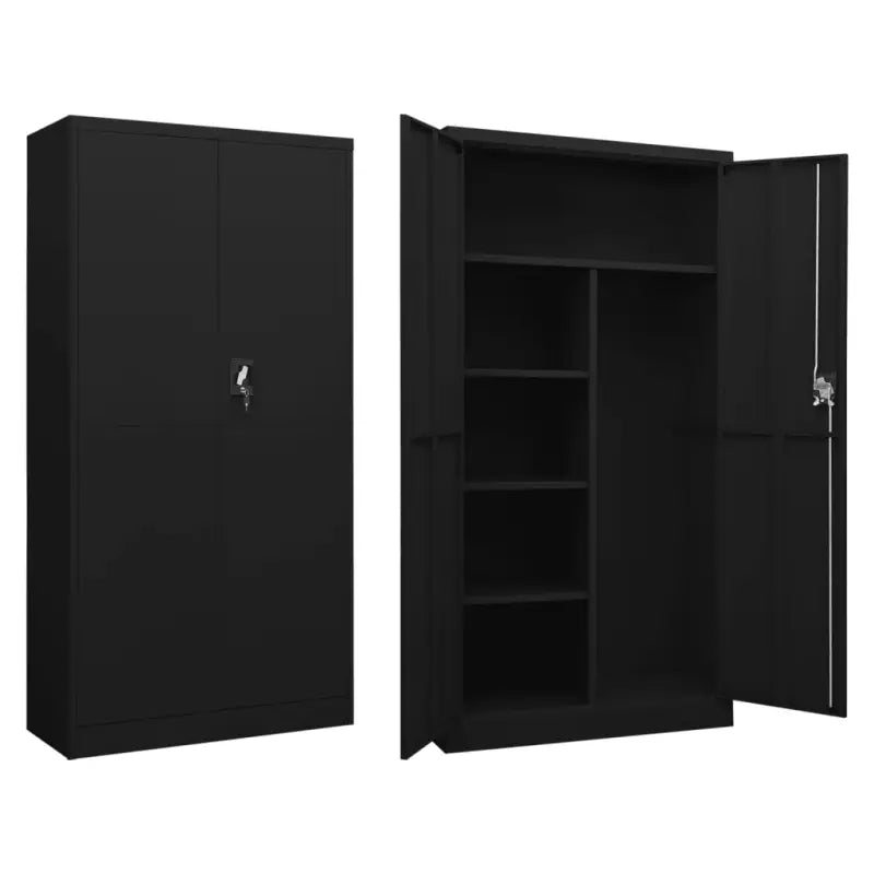 Archiefkast met industrieel design voor kamer of kantoor - Zwart / 1 - Archiefkasten