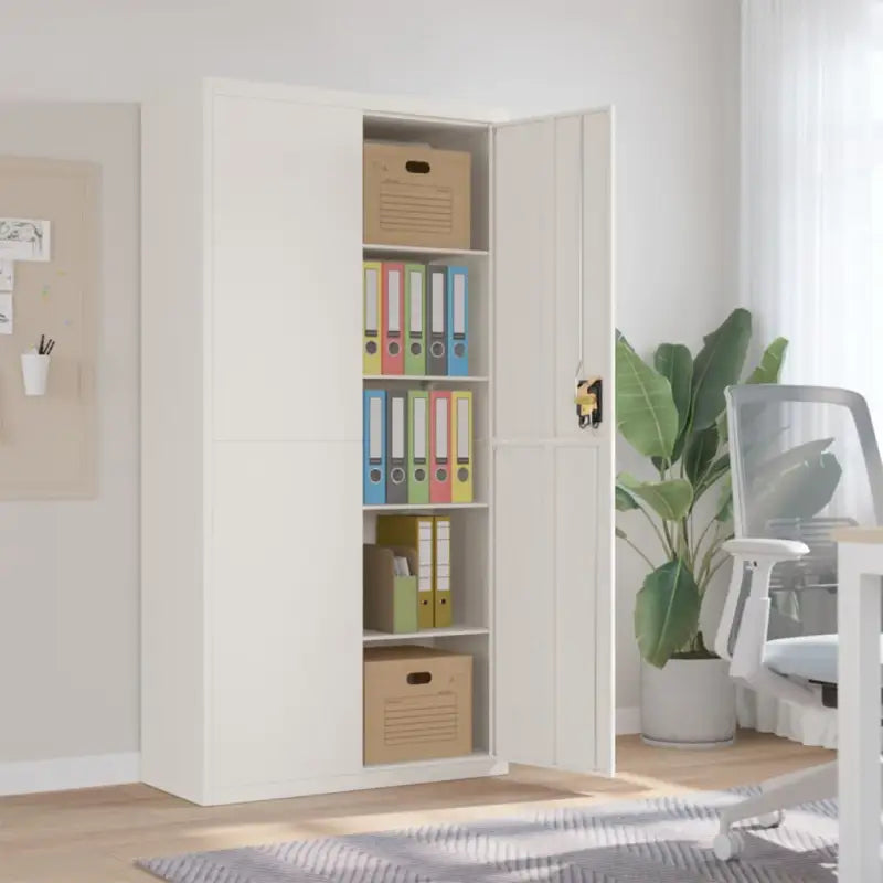 Archiefkast met verstelbare schappen voor stijlvol kantooropslag - Wit / 90 x 40 x 180 cm / 1 - Archiefkasten