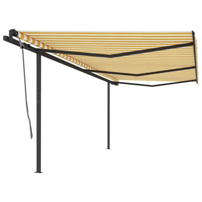 Automatische uitschuifbare luifel met gepoedercoat aluminium frame - Geel en wit / 6 x 3 m / 1 - Zonwering
