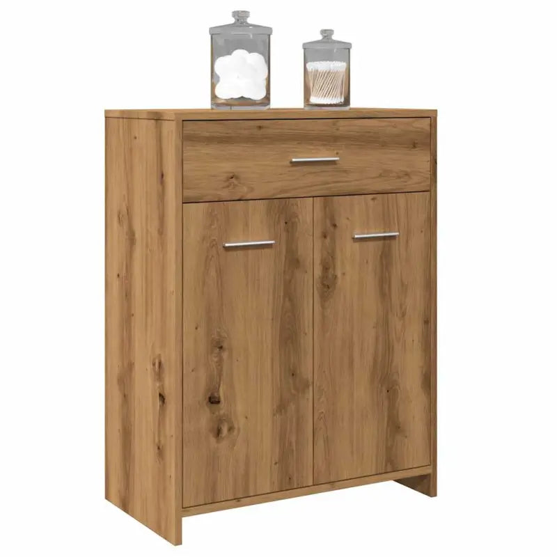 Badekamermeubelset met bewerkt hout voor extra opbergruimte - artisanaal eikenkleurig - Badkamermeubelsets
