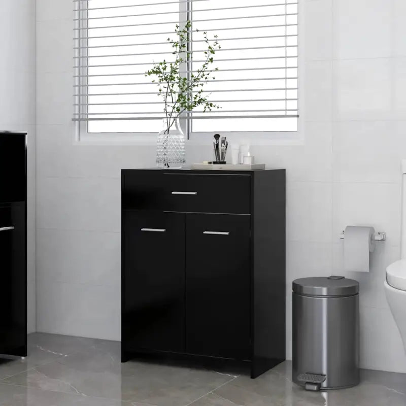 Badekamermeubelset met bewerkt hout voor extra opbergruimte - Zwart - Badkamermeubelsets