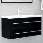 Badezimmermeubelset met stevige bewerkt hout gootsteenkast - Zwart / 100 x 38.5 x 48 cm - Badkamermeubelsets
