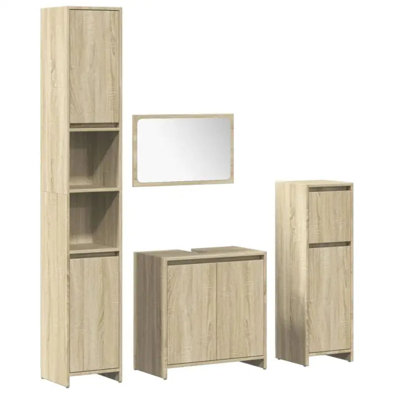 Badezimmermeubelset van bewerkt hout in Sonoma Eiken met grote afmetingen - Badkamermeubelsets