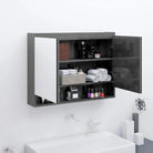 Badkamer spiegelkast met charme en duurzame materialen - Glanzend grijs / 1 - Badkamerkaptafels