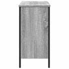 Badkamerkaptafel in grijs sonoma met bewerkt hout en stevige constructie - Badkamerkaptafels