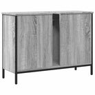 Badkamerkaptafel in grijs sonoma met bewerkt hout en stevige constructie - Badkamerkaptafels