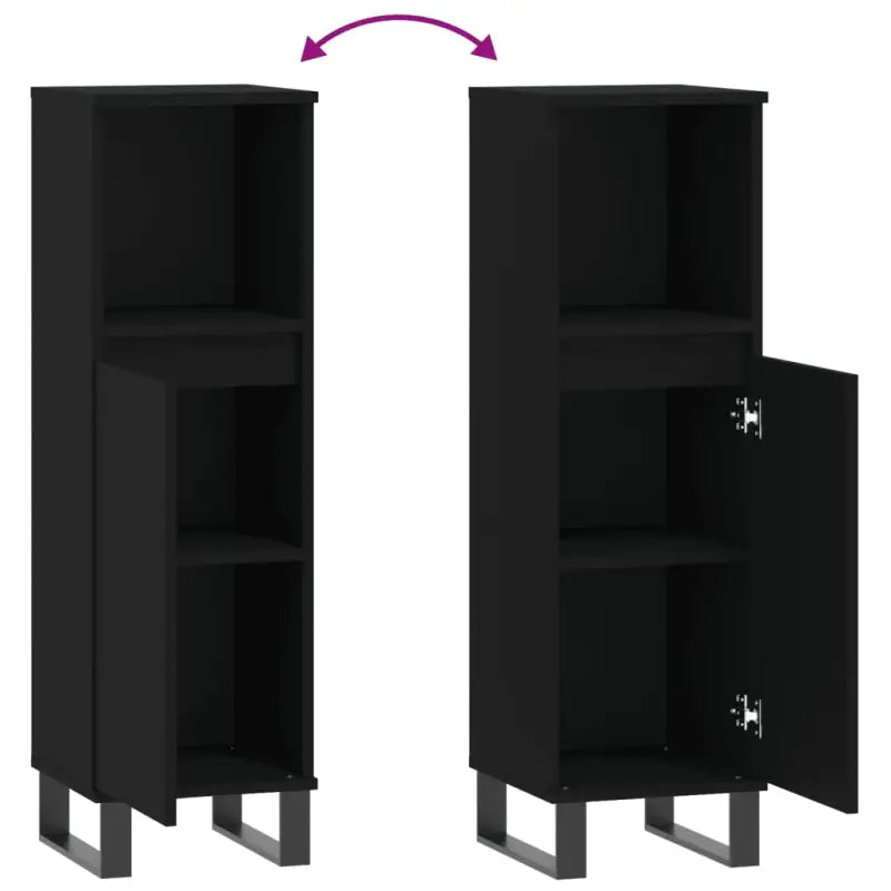 Badkamerkaptafel met ijzeren poten en bewerkt hout voor opbergruimte - Badkamerkaptafels