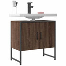 Badkamerkaptafel met stevige constructie en bewerkt hout - bruin eikenkleur / 1 / 60 cm - Badkamerkaptafels