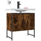 Badkamerkaptafel met stevige constructie en bewerkt hout - Gerookt eiken / 1 / 60 cm - Badkamerkaptafels