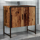 Badkamerkaptafel met stevige constructie en bewerkt hout - Oud hout / 1 / 60 cm - Badkamerkaptafels