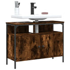 Badkamerkaptafels met stevige constructie en bewerkt hout - 1 / Gerookt eiken / 80 cm - Badkamerkaptafels