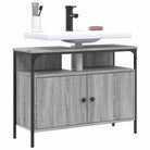 Badkamerkaptafels met stevige constructie en bewerkt hout - 1 / Grijs sonoma / 80 cm - Badkamerkaptafels