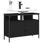 Badkamerkaptafels met stevige constructie en bewerkt hout - 1 / Zwart / 80 cm - Badkamerkaptafels