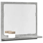Badkamerkaptafels met wandspiegel in bewerkt hout voor een moderne uitstraling - Betongrijs / 40 x 11 x 37 cm / 1