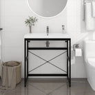 Badkamerkaptafels van gepoedercoat ijzer voor een opgeruimde badkamer - Zwart / 79 x 38 x 83 cm / 1 - Badkamerkaptafels