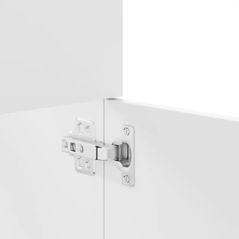 Badkamermeubelset met bewerkt hout en minimalistische spiegel - Badkamermeubelsets