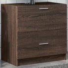 Badkamermeubelset met bewerkt hout en veel opbergruimte - bruin eikenkleur / 59 x 37 x 59 cm - Badkamermeubelsets