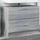 Badkamermeubelset met bewerkt hout en veel opbergruimte - Grijs sonoma / 78 x 37 x 59 cm - Badkamermeubelsets