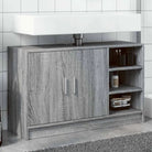 Badkamermeubelset met bewerkt hout voor een opgeruimde uitstraling - Grijs sonoma / 90 x 29 x 55 cm - Badkamermeubelsets