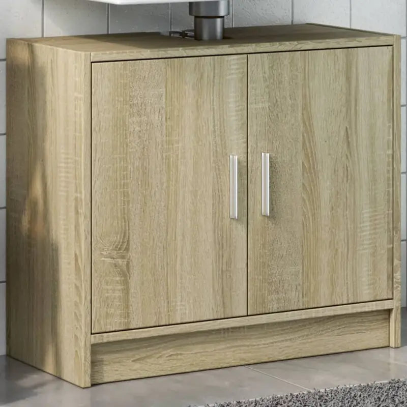 Badkamermeubelset met bewerkt hout voor opbergruimte en modern design - Sonoma eiken - Badkamermeubelsets