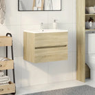 Badkamermeubelset met gootsteenkast van bewerkt hout voor extra opbergruimte - Sonoma eiken / 60 x 38.5 x 45 cm