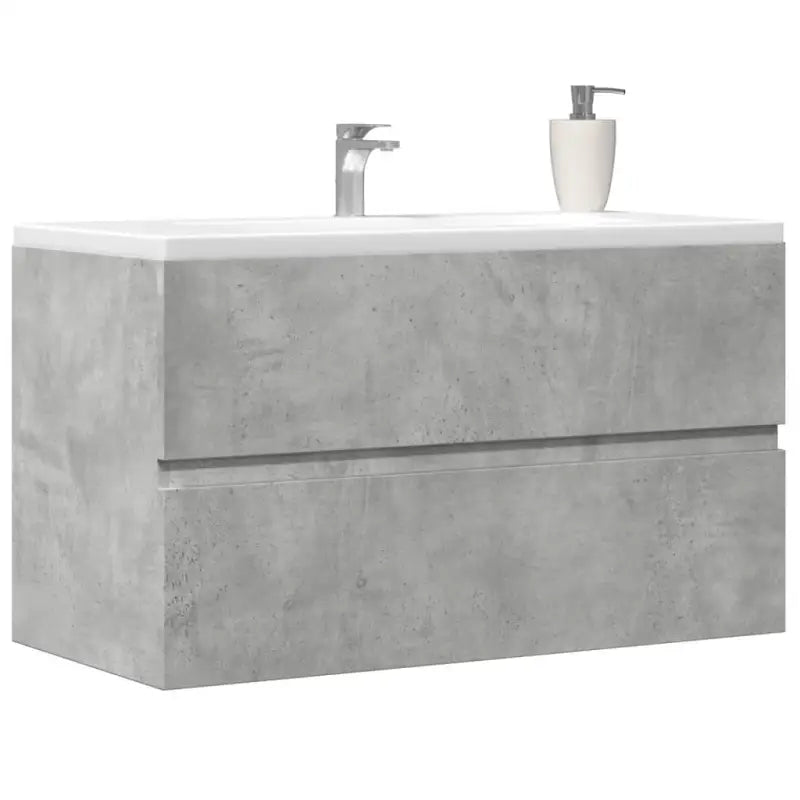 Badkamermeubelset met gootsteenkast van bewerkt hout voor extra opbergruimte - Betongrijs / 80 x 38.5 x 45 cm