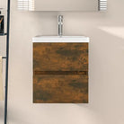 Badkamermeubelset met gootsteenkast van bewerkt hout voor extra opbergruimte - Gerookt eiken / 41 x 38.5 x 45 cm