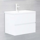 Badkamermeubelset met gootsteenkast van bewerkt hout voor extra opbergruimte - Wit / 60 x 38.5 x 45 cm