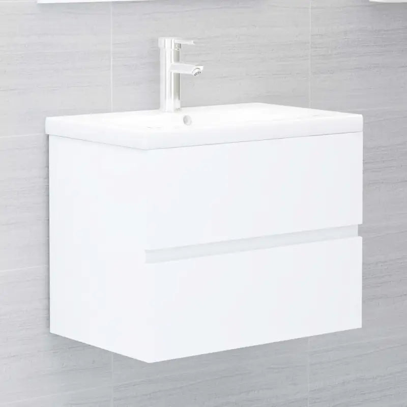 Badkamermeubelset met gootsteenkast van bewerkt hout voor extra opbergruimte - Wit / 60 x 38.5 x 45 cm