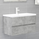 Badkamermeubelset met gootsteenkast van bewerkt hout voor extra opbergruimte - Betongrijs / 80 x 38.5 x 45 cm