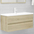 Badkamermeubelset met gootsteenkast van bewerkt hout voor extra opbergruimte - Sonoma eiken / 100 x 38.5 x 45 cm